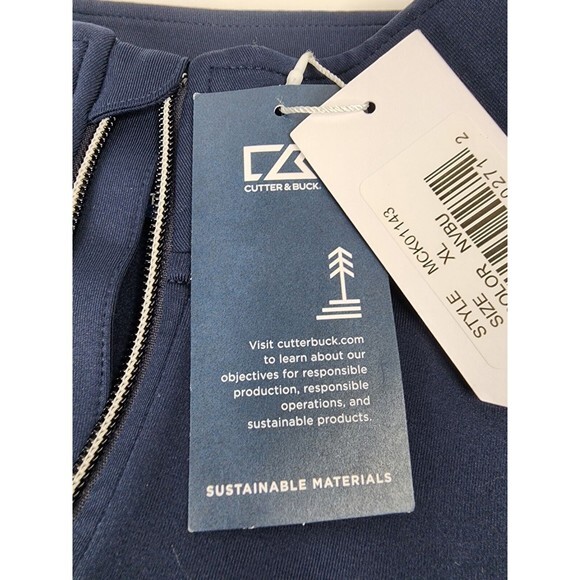 NEW Cutter & Buck Jacket Mens XL Blue CB Windbreaker Full Zip Adult - Picture 3 of 10